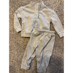 Btween Baby Grey Sweathirt & Joggers Set - Size 12 Months